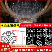 Wedding Celebration Ceiling Cirque Iron Art Shelf Wedding Hall Stage Round Shelf Decoration Crystal Pineapple Beads Curtain Props Arrangement