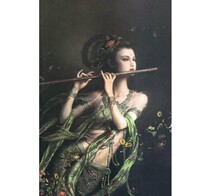 New big painting DMC cross stitch kit Dunhuang figure fresco flying flute