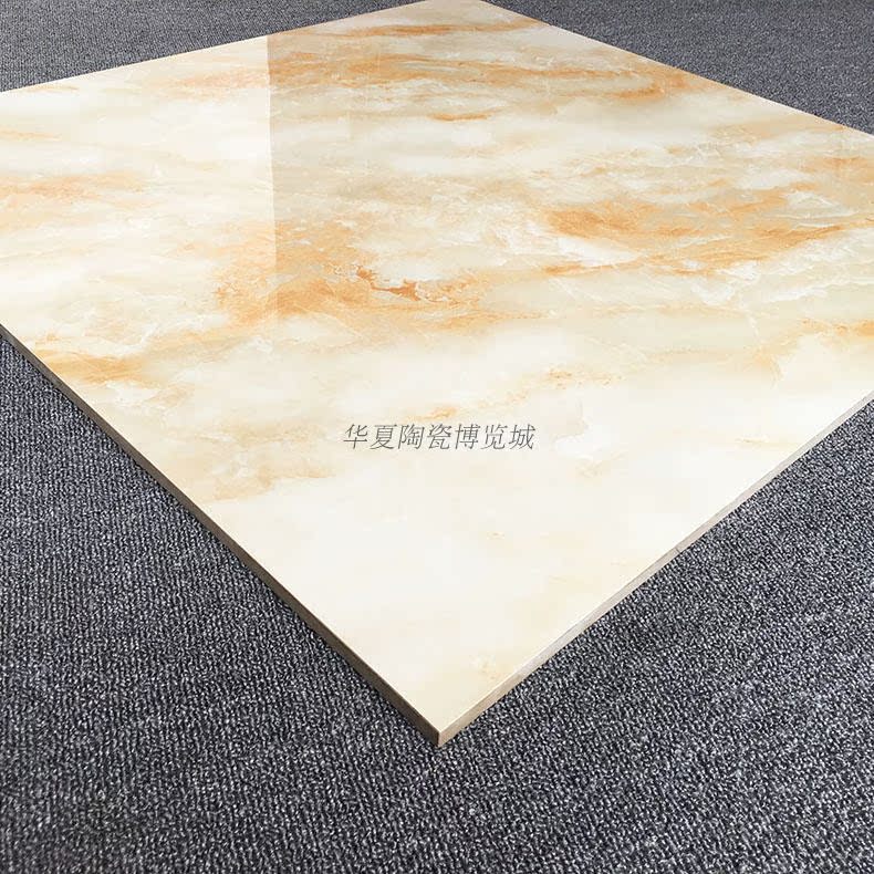 佛山瓷砖全抛釉客厅地砖800x800卧室防滑耐磨地板砖抛光砖 黄龙玉_7折