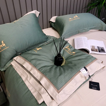 High-end European-style 100s Tencel summer quail four-piece machine washable summer nude sleep double-sided Ice Silk thin air conditioning Quire