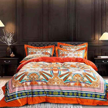 Swiss imported 100 horses cotton digital printed cotton four-piece European high-end villa 1 8 bedding