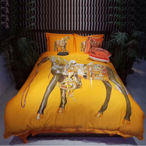 Italy imported cotton 80 luxury horse cotton digital printing four-piece cotton bedding 1 8m