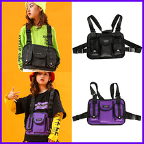 Hong Kong style hip-hop chest bag vest bag vest bag Tide Street tooling mens function tactics multi-pocket bullet bag street dance vest bag