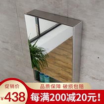 304 stainless steel bathroom mirror cabinet Bathroom mirror box with exposed grid bathroom wall cabinet Wall cabinet Bathroom cabinet