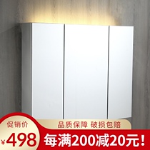 Stainless steel with light mirror cabinet Hotel bathroom wall cabinet Bathroom wall cabinet Hidden light slot Double thickened locker