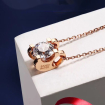 18K Gold Courting Wedding Bull head Diamond Necklace Nude Drill Ring Custom Explicit Drilling Four-Claw Diamond Pendant