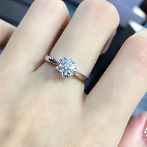 18K golden snow flower explicit drilling diamond ring female wedding 30 50 points 50 natural diamond ring 1 Clay courting engagement