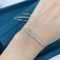 White 18K Rose Gold Gold Diamond Bracelet Row Drilling Lock Bone Chain Bracelet Womens Natural Real Drill Custom
