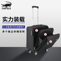16 inch Oxford luggage woman boarding suitcase for a small and light canvas business travel box with a wide - wheeled pull rod box