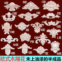 Dongyang wood carving European solid wood carving wood decal wood flower corner flower furniture cabinet door decoration decal Wood carving door flower