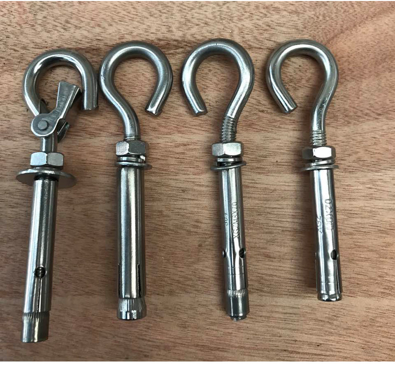 304不锈钢膨胀钩子 井盖网窨井网 带钩 膨胀螺丝 挂钩