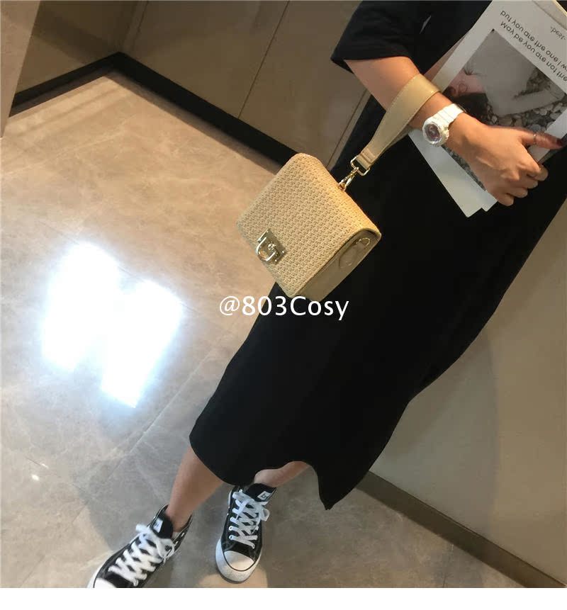 casio手錶門市 803cosy韓國東大門 時尚百搭個性草編編織小方包手提女包手機小包 cartier手錶圖片