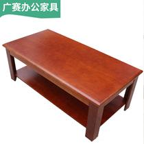 Double layer solid wood tea table with solid wood tea table in office tea table