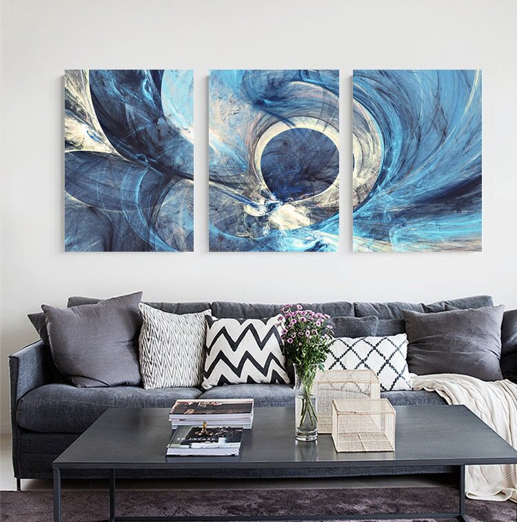 抽象墙面装饰画现代客厅沙发背景挂画艺术三联画抽像创意墙画壁画