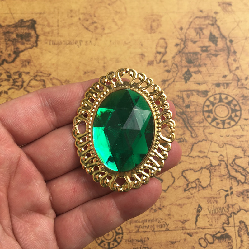 超大颗道具宝石 仿真宝石 复古宝石七彩色水晶配件 假宝石装饰品