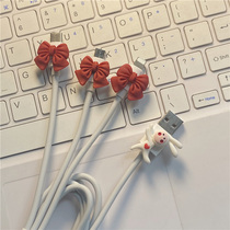 Apply Apples one drag triple butterfly knot charging treasure cute data line Android Type-C multi-head vehicle three-in-one