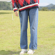 High School Students Jeans Autumn Winter Clothing Girls Pants College Wind Adolescent Girls Loose Straight Cylinder Junior High School Girls Casual Long Pants
