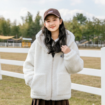 Lamb plush thickened wool jacket 2021 New adolescent girl loose clip cotton junior high school raw cotton clothes woman