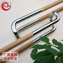 Stainless steel handle door handle wooden door handle wooden door handle solid wood double curved door handle with frame door handle manufacturer