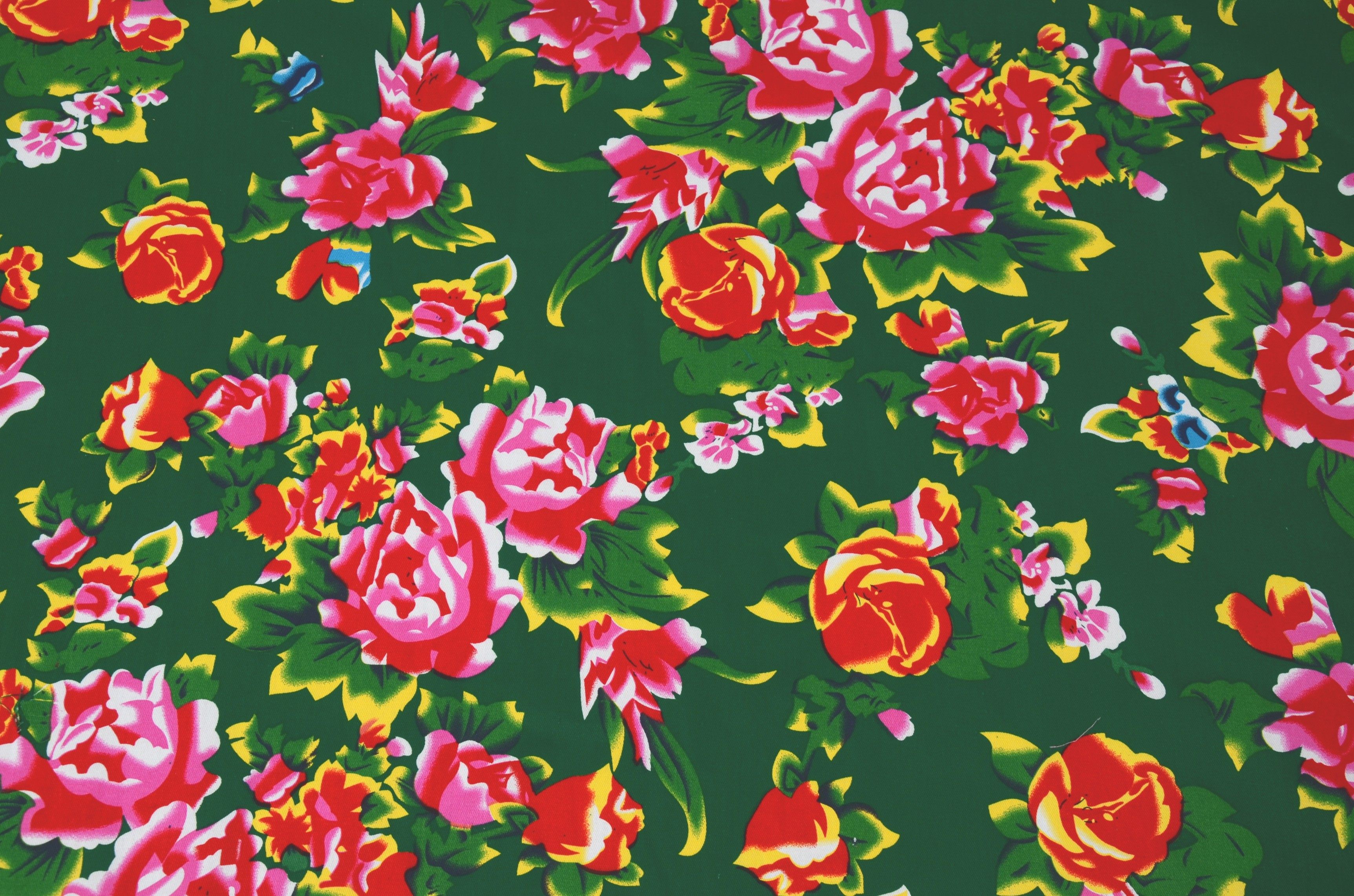 特价热卖全棉印花面料斜纹加厚花布大牡丹花布料床单布中国风复古