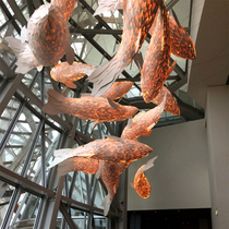 Customized Fish Chandra Hotel Lobby Lobby Hall CenterAerial decoration creative art fish lights