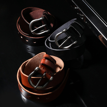 First use ten years to talk about the first layer of wash leather alloy horseshoe buckle men's leather tooling casual belt