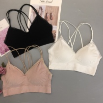 Ancient Princesss new summer free steel ring Poly Breathable Comfort Underwear Slim with cross Beauty Back wrap Chest Lady Hitch Breast