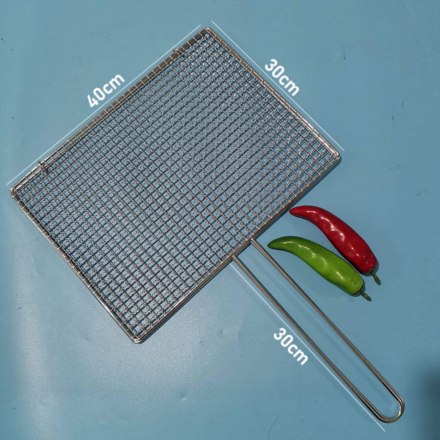 烧烤网夹304不锈钢加大加粗烤肉网韩式烧烤工具用品烧烤夹板/拍子