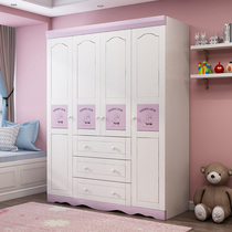 Teenage solid wood childrens wardrobe modern simple home bedroom two three four door wardrobe childrens room boys and girls