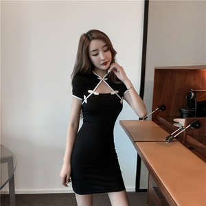 New modified sexy short sleeve cheongsam dress