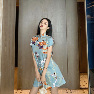 New summer fashion young girl Chinese style loose cheongsam skirt