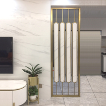 Nordic stainless steel light extravagant screen partition living room decorated with modern minimalist metal hollowed-out into the door to shield the wall