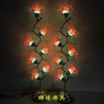 Zen margin Buddha seven-product LED colorful crystal lotus lamp for Buddha lamp Buddha lamp Temple Buddha headlight