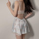 150cm 작은 사람 달콤한 남자 달콤한 날아 다니는 소매 새틴 잠옷 + 가슴 패드 뜨거운 등이없는 나이트 가운 홈 의류 세트 xxs 크기 150cm 작은 사람 달콤한 남자 달콤한 날아 다니는 소매 새틴 잠옷 + 가슴 패드 뜨거운 등이없는 나이트 가운 홈 의류 세트 xxs 크기