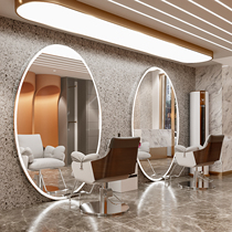 New hairdressing shop mirror table single double-sided hairdressing mirror hair salon special with lamp reliable wall-to-ceiling mirror hair cutting mirror