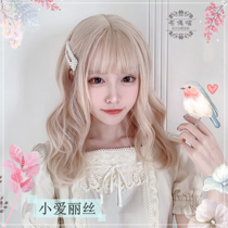 Muppet Meow Little Alice pale blonde wig in cute curls lolita natural simulation INS ripple net red