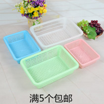 Rectangular plastic basket color box square sieve basket kitchen storage storage drain basket distribution small basket
