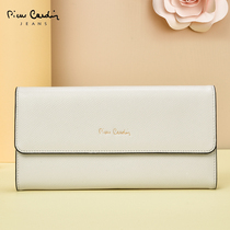 Pierre Cardin Womens Clip Card Bag Concealed Buckle Womens Clutch Bag Multi-Card Leather Wallet New Leather Clutch Bag