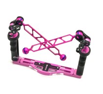Diving double grip light arm tray bracket Underwater flashlight fill light photography handheld bracket