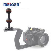 Diving camera case bracket extended version of the double ball base Underwater photography flashlight arm connection base adapter