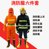 97 fire suit five-piece red miniature fire station fire extinguishing fire high temperature fire drill 02 combat suit