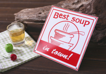 INS Nordic country retro creative enamel enamel decoration listing painting wall decoration Restaurant pendant kitchen card soup card