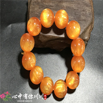 Antique antique beeswax Amber round beads mens bracelet hand string old beeswax raw stone road Road antique props bucket beads