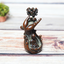 Su-worked solid bronze Buddha hand back-back incense tower Incense Smoke Stove Pendulum Pieces Retro Tea Spotting Bronze Wormwood Tea Taoist Furnace Factory Price Direct Selling