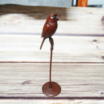 Su Artificial Day Style Retro Pure Copper Branch Head Bird Tea Pamper Tea Play Bronze Worm Tea Table Xuanguan Bogu Shelf Swing Piece Factory Price