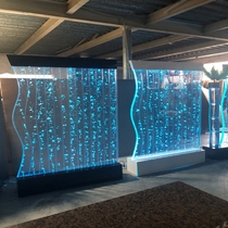 Water curtain wall running wall bubble water S acrylic screen partition porch fish tank living room aquarium customized