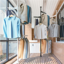 Dingzhen drying rack bedroom single pole floor standing stainless steel telescopic pole Clothes Clothes Clothes Rack rack hanging clothes hanger