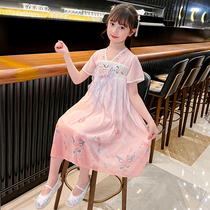 Girls Hanfu Dress Summer 2022 New Foreign Style Chinese Style Costume Skirt Summer Childrens Princess Skirt
