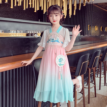 Girls Hanfu dress summer dress children 2022 new foreign style costume Chinese style super immortal summer princess skirt
