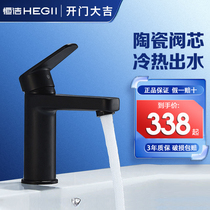 Constant Clean Bathroom Tap Toilet Terrace Basin Double Hole Face Basin Tap Hot And Cold Washbasin Home Fine Copper Black